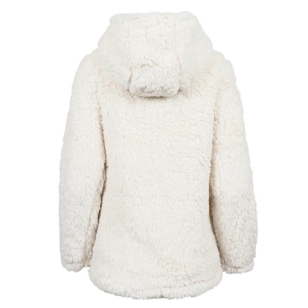 New Madden Girl Women's Sherpa Zip Up Jacket White​ - Picture 3 of 4